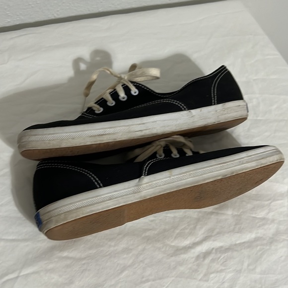 Black Lace Up Keds Sneakers Size 8.5 White Shoe Strings Laces Used - Picture 4 of 16